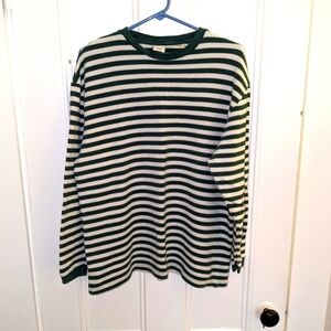 Gap vintage thermal shirt green and white stripe